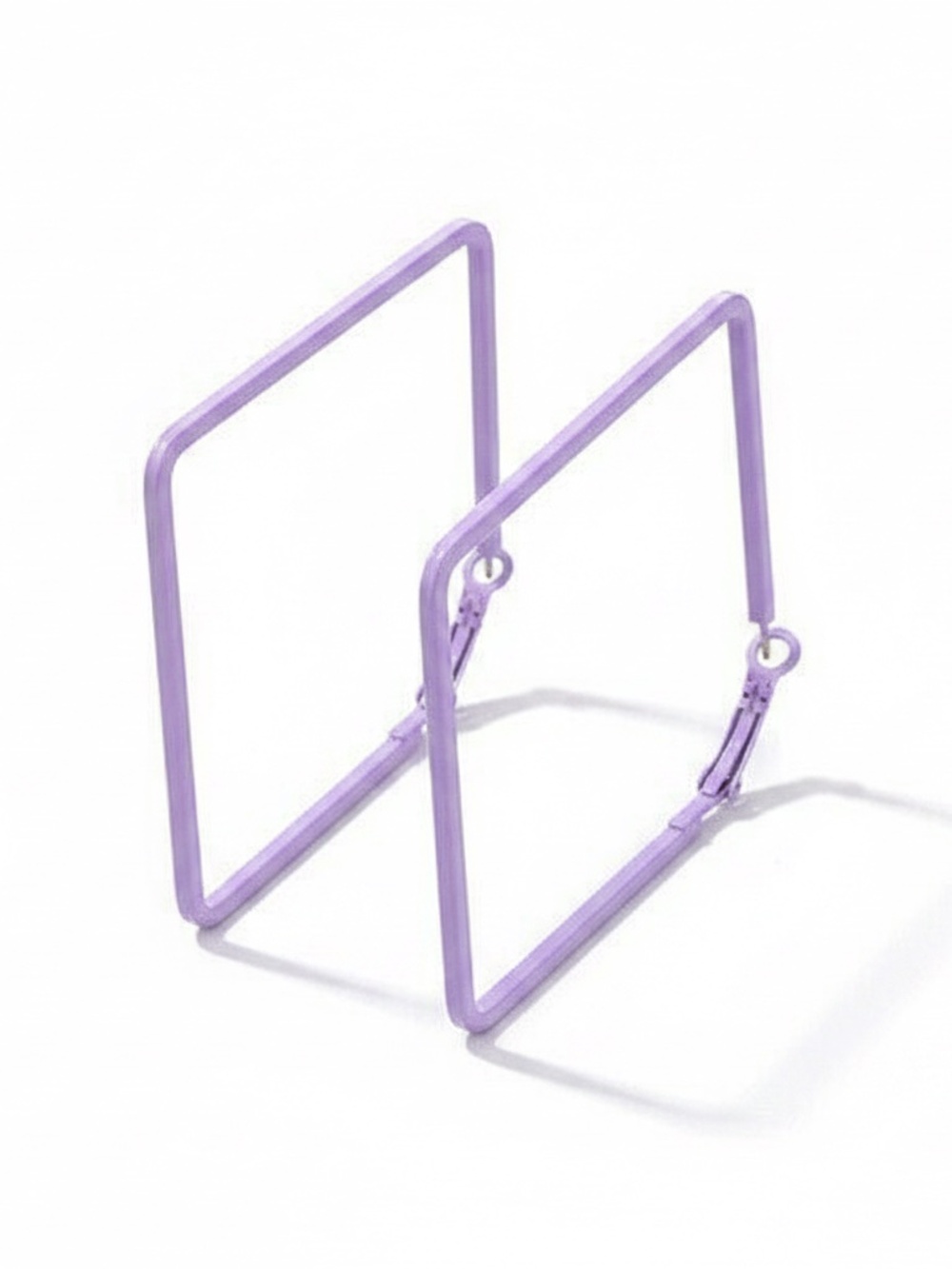 Womens Square‎ Hoop Purple Fashion Earrings